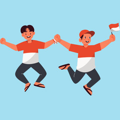 Happy Indonesian Kids Celebrating Independence 