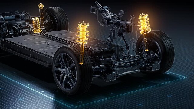 Illuminated Electric Car Stability Components