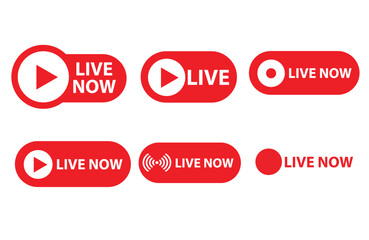 Live Icon Vector set  stream logos set