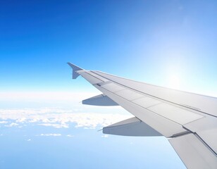 Obraz premium Airplane Wing View From Window High Altitude