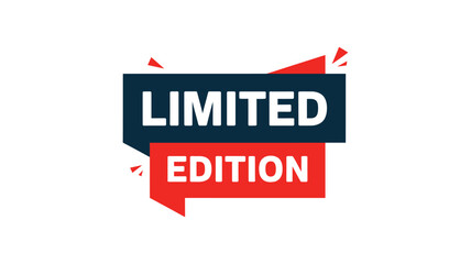 Limited edition sale tag with red and blue colors