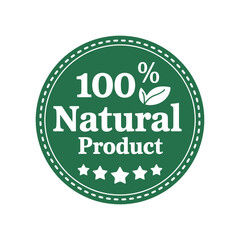 Green 100 percent natural product seal
