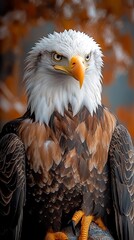 Obraz premium Close-up portrait of a majestic bald eagle.