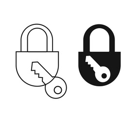 Vector padlock icon illustration representing security and protection