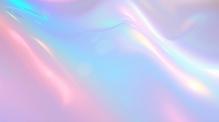 Vibrant iridescent surface shimmers with rainbow colors, creating a dreamy, abstract effect.