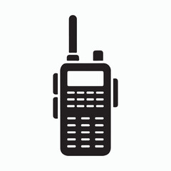 Vector Illustration of a Portable Two-Way Radio
