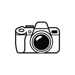 Simple line drawing of a digital camera