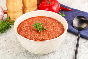 Cold vegan tomato soup Gazpacho