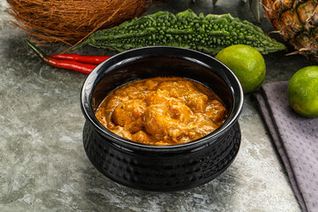 Indian prawn masala with spices