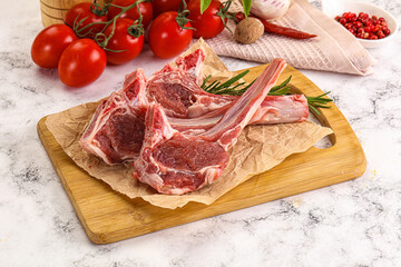 Raw Rack of Lamb for cooking