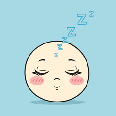 Cute Sleeping Face Emoji with Closed Eyes and Blush
