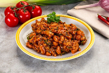 Chili con carne with beef and beans