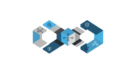 Naklejka premium Infinity loop process diagram