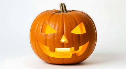 Fototapeta premium Glowing Jack o lantern pumpkin carving for Halloween holiday