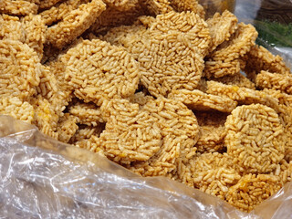 rice crackers, a popular East Asian snack made from cooked rice or rice flour