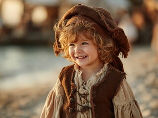 Adorable Little Boy in Pirate Costume for International Talk Like a Pirate Day - Smiling Portrait