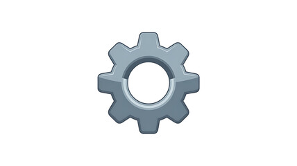 Fototapeta premium Gear: Isolated detailed view of a solitary gear, set against a clean, pristine backdrop, representing mechanical precision.