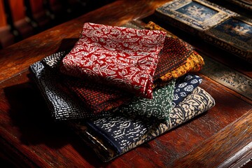 Diverse Regional Indian Textiles Flat Lay: Ajrakh, Bandhani, Kalamkari, Chanderi