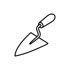 Simple hand drawn trowel icon for gardening and construction