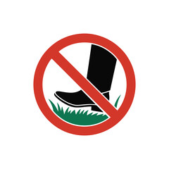 No boots on grass sign