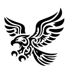 Obraz premium Tribal Eagle Tattoo Design in Black and White