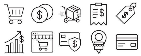 e-commerce and finance icon set