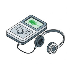 digital audiometer isometric icon
