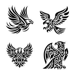 Eagle Tribal Tattoo Designs in Black and White