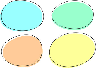 Organic Geometric Liquid Ovals, set of stickers