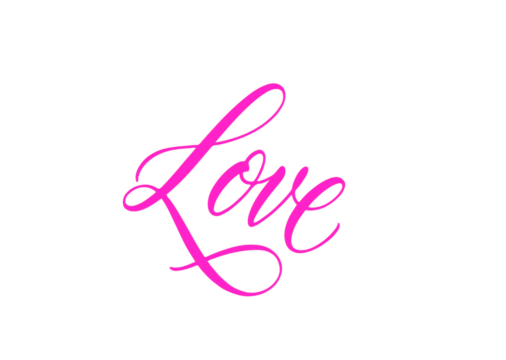 Elegant pink calligraphy text “Love” romantic cursive typography perfect for wedding, Valentine’s Day, and romantic design projects.