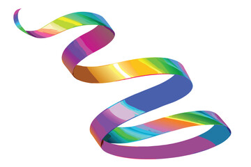 Ribbon swirl abstract vector illustration decorative element design graphic decoration art rainbow pattern celebration concept festive style