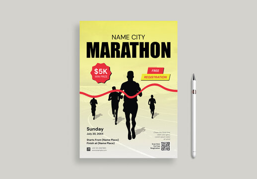 City Marathon Race Event Flyer Template