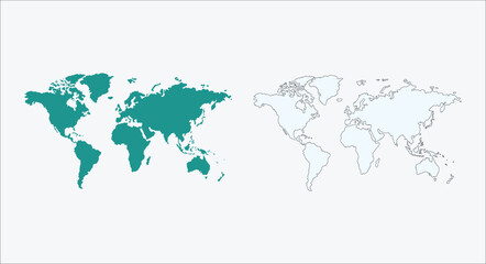 2 World map on white background . vector map
green and white map illustration