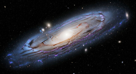 Fototapeta premium Milky Way Galaxy, Universe filled with stars, nebula.Space background with spiral galaxy