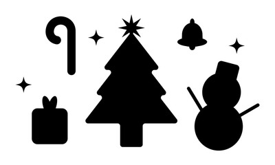 クリスマスのシルエットのイラスト