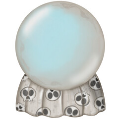 Happy Halloween set with Kawaii ghost, pumpkins, bat and decoration carnival elements. Mystical magical collection clip art. Trendy modern hand drawn.