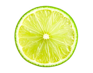 Artistic Lime Slice with Gradient Lighting, Soft Shadows, isolated