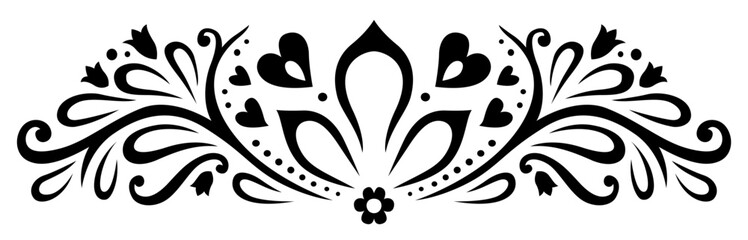 Black elegant floral vector pattern