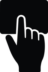 Silhouette finger touching screen gesture pointing hand vector illustrator