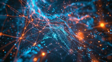 A vibrant fusion of technology, science, and design, featuring digital patterns, abstract shapes, and futuristic concepts. Dynamic waves, geometric grids, and colorful fractals create a stunning visua