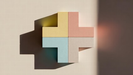 Obraz premium Bright colored textured blocks in geometric pattern: Graphic design, color theory, and modern art inspiration—vibrant, structured