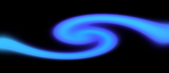 Vibrant blue light swirling gracefully against a dark backdrop creates a mesmerizing, modern abstract design