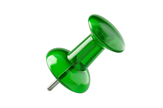 Green push pin isolated on transparent background
 - Powered by Adobe