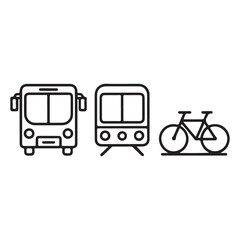 Naklejka premium Public transport vehicle icons