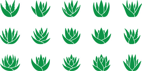 Aloe Vera Glyph Icon Set