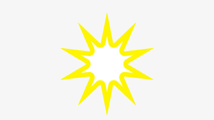Obraz premium Bright yellow starburst explosion on white background