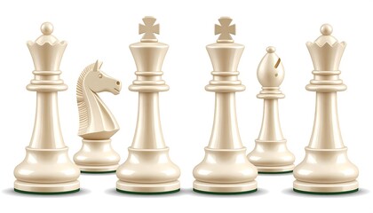 Chess pieces set elegant illustration