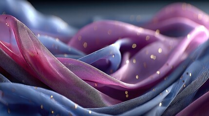 Abstract Purple Blue Fabric Texture with Gold Glitter