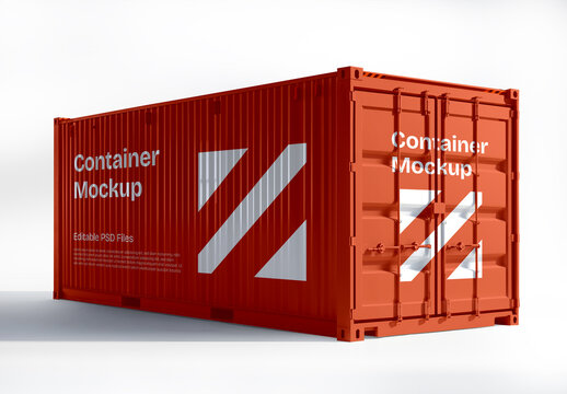 Metal Cargo Container Mockup Template