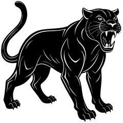 vector illustration of a black panther